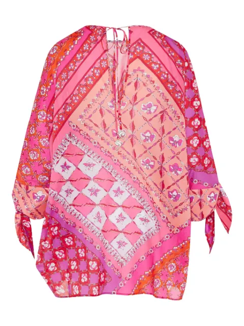 PUCCI tie-sleeve patterned beach dress