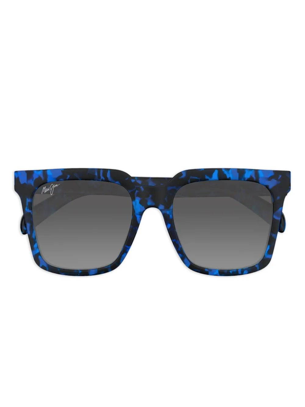 Maui Jim Rooftops zonnebril met vierkant montuur en schildpadschild-design Blauw
