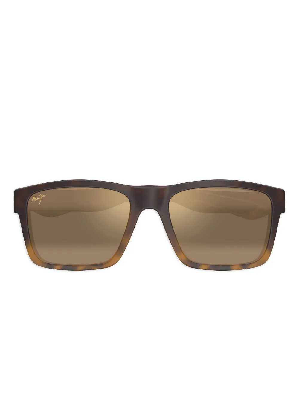 Maui Jim The Flats zonnebril met vierkant montuur en schildpadschild-montuur Bruin
