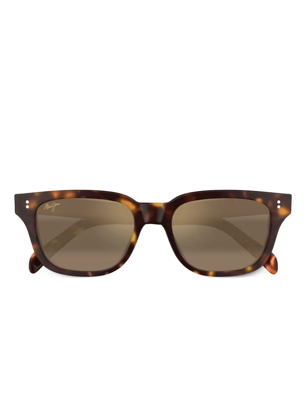Maui Jim Likeke zonnebril met vierkant montuur en schildpadschild-design Bruin