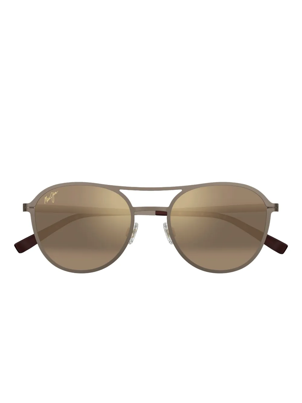 Maui Jim Half Moon Round-frame Sunglasses In Brown