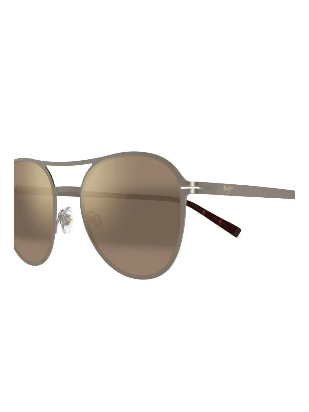 Maui Jim Half Moon Round-frame Sunglasses In Brown