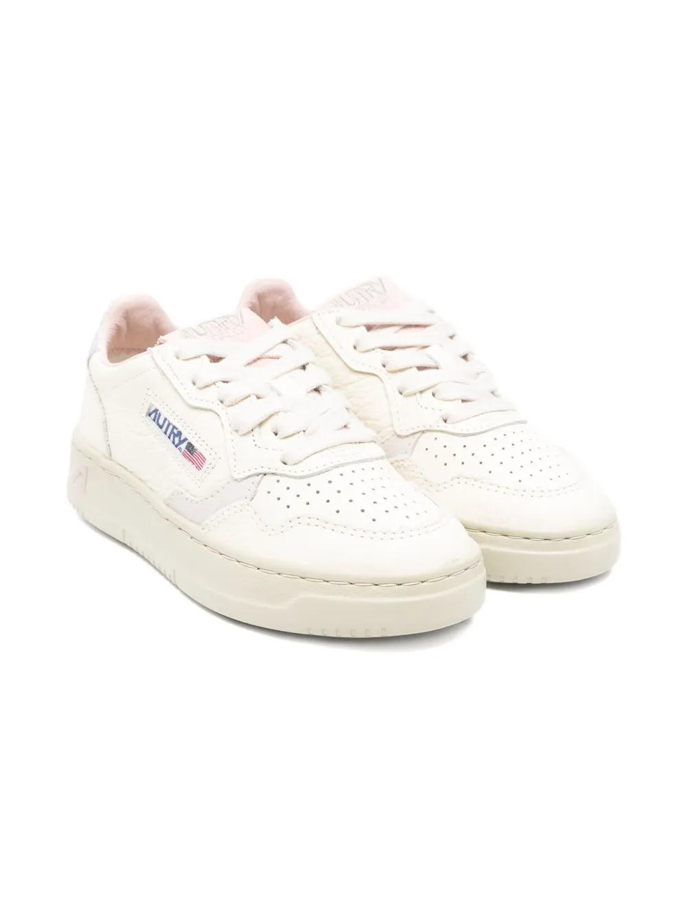 Autry Kids perforated leather trainers White
