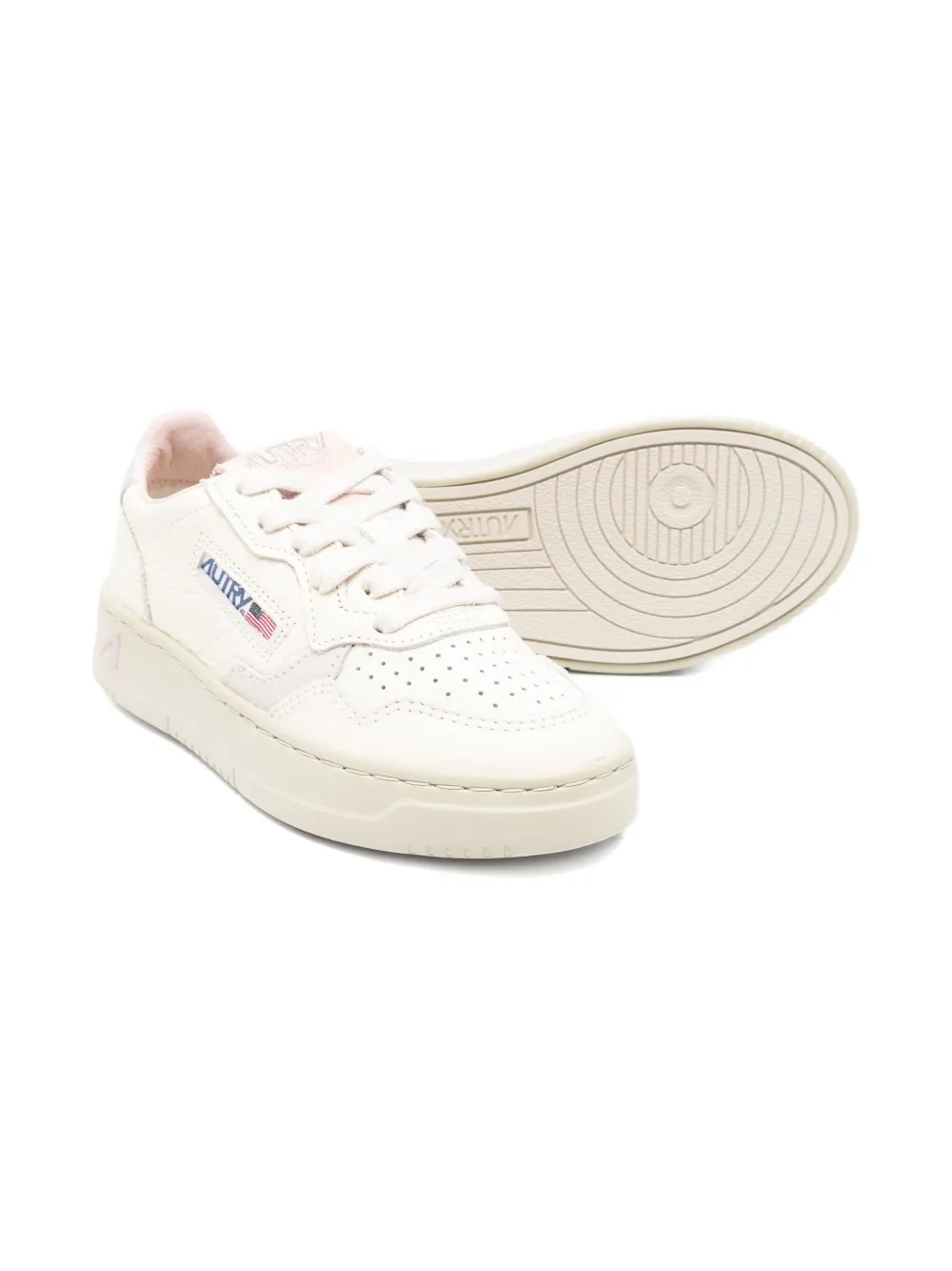 Autry Kids perforated leather trainers White