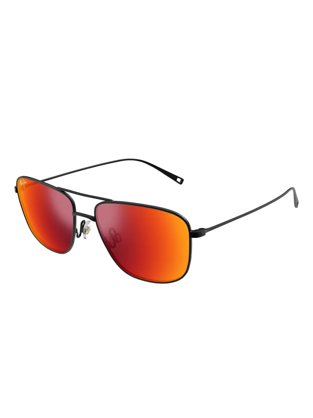 Maui Jim Mikioi titanium rectangular sunglasses Zwart