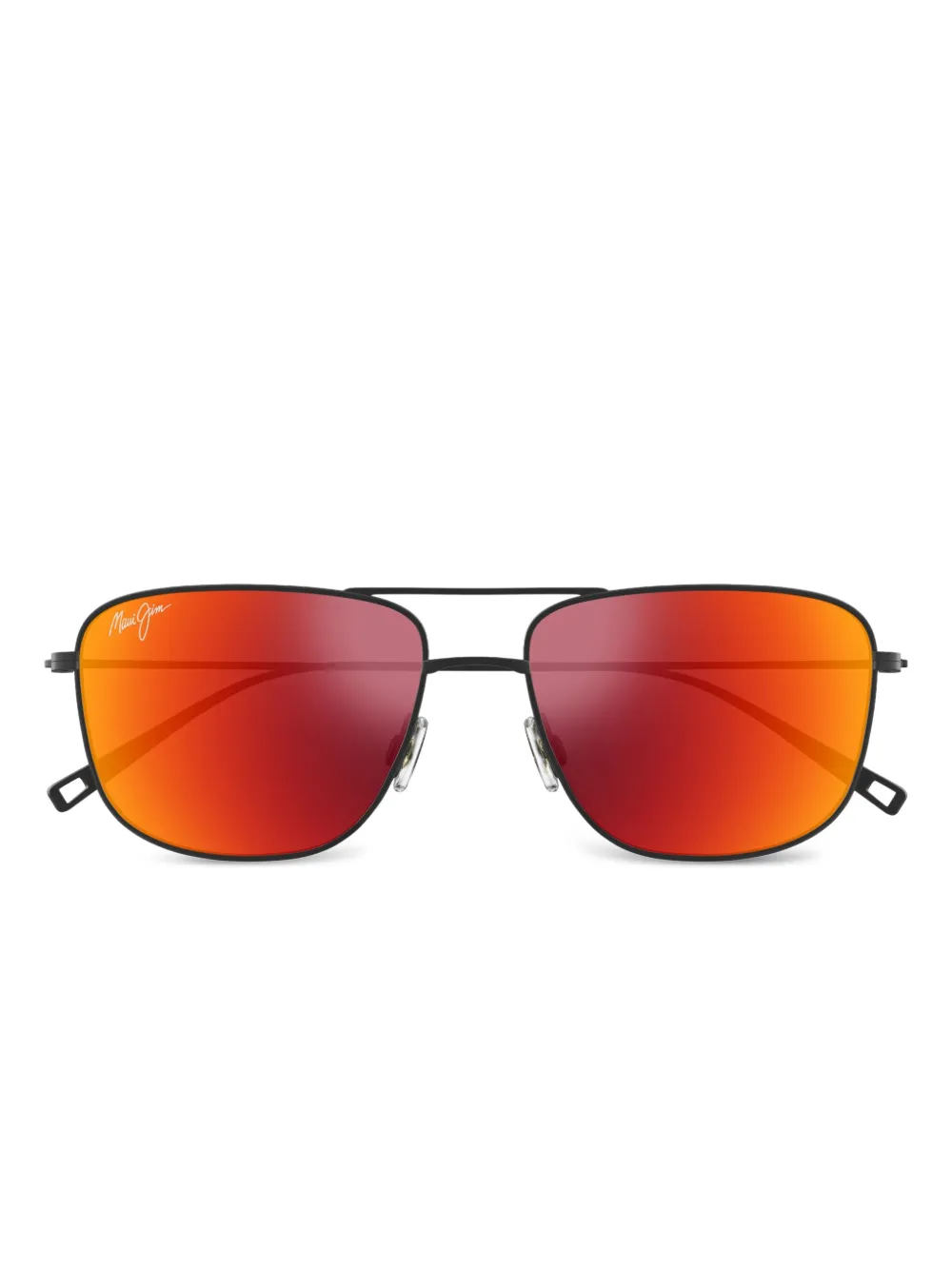 Maui Jim Mikioi titanium rectangular sunglasses Zwart