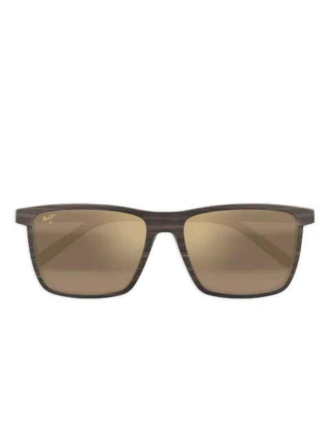 Maui Jim One Way wood-effect square sunglasses