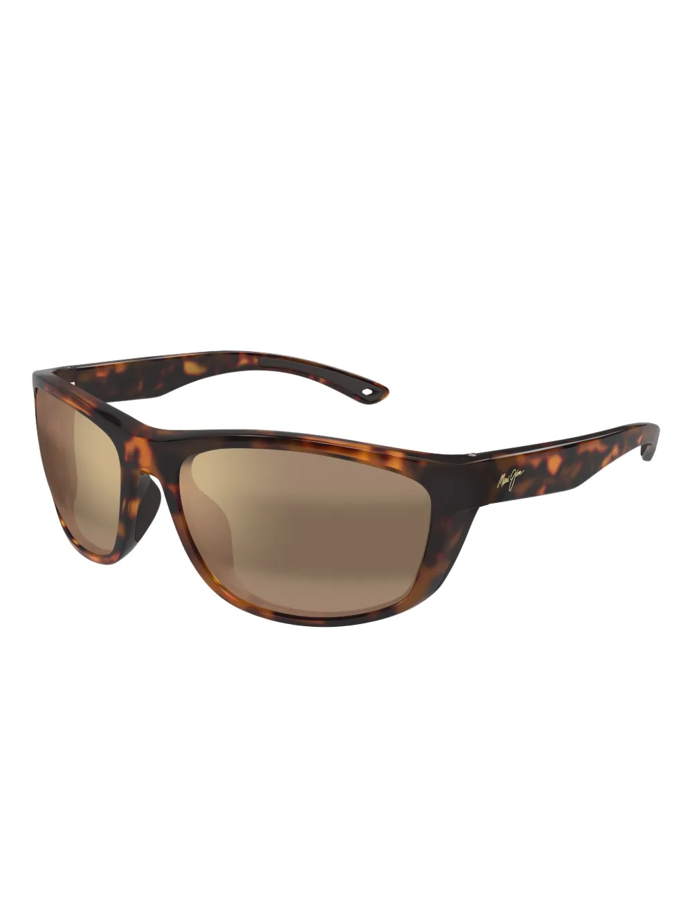 Maui Jim Nuu Landing zonnebril met schildpadschild-design Bruin