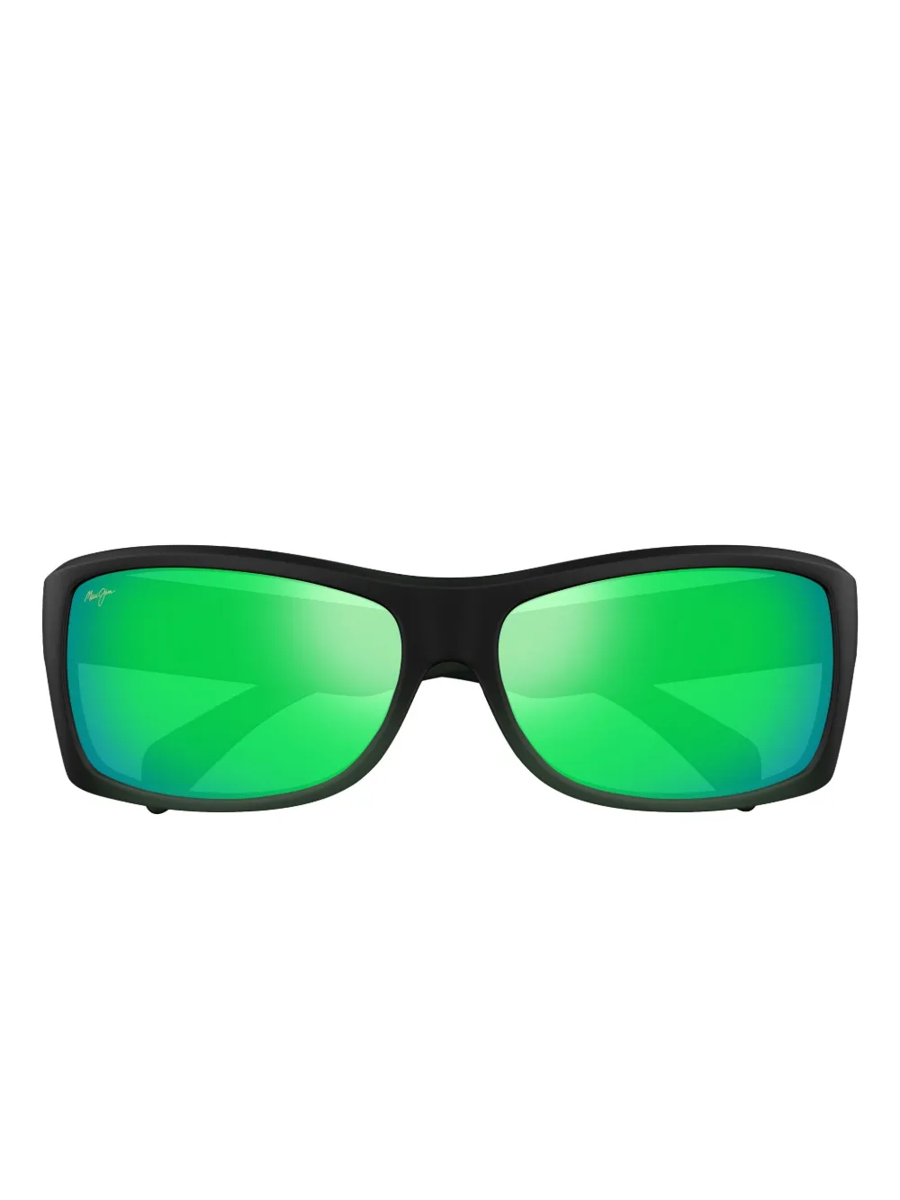Maui Jim Rectangular Mirrored Sunglasses In Green