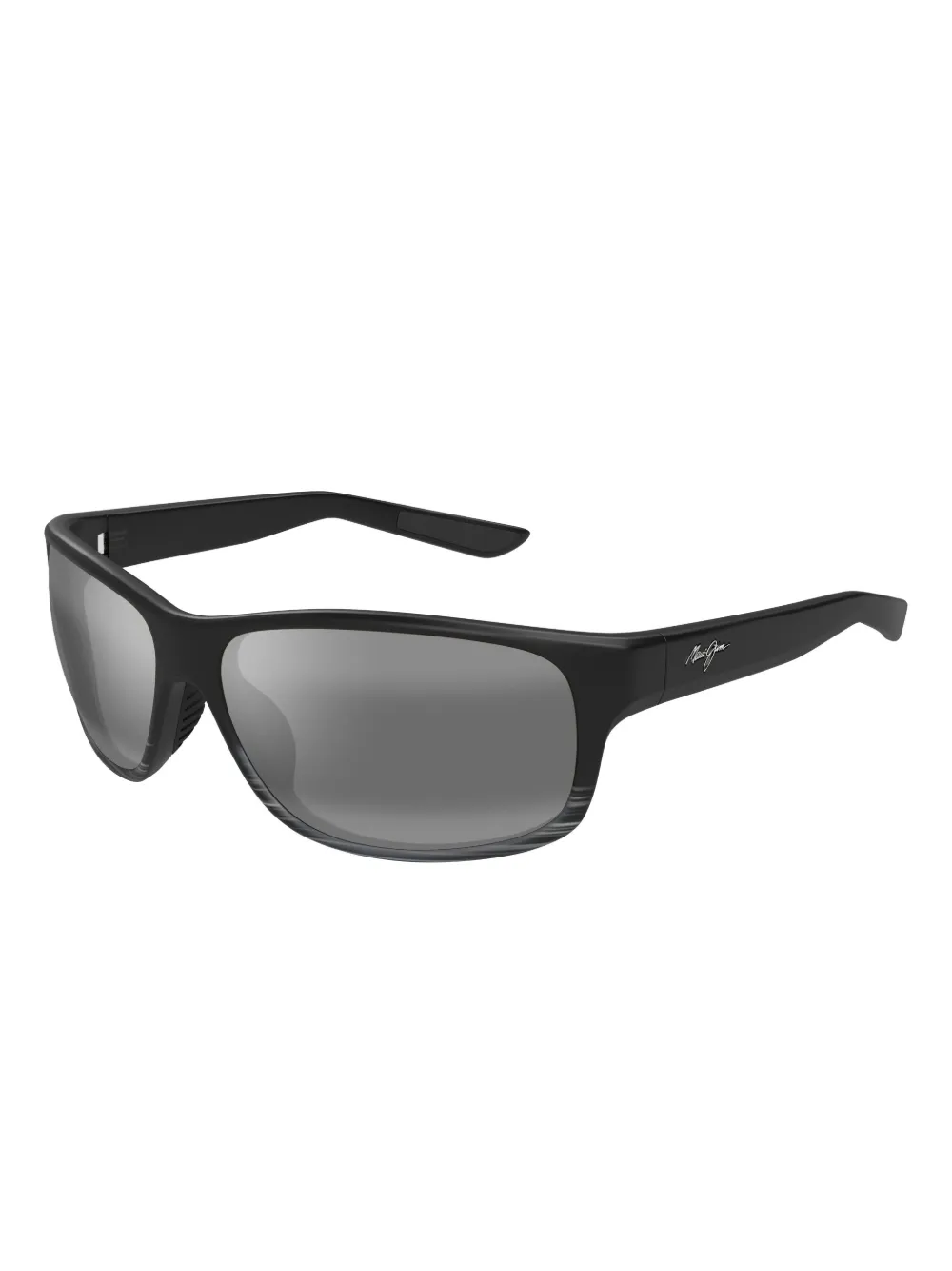 Maui Jim Kaiwi striped rectangle sunglasses Zwart