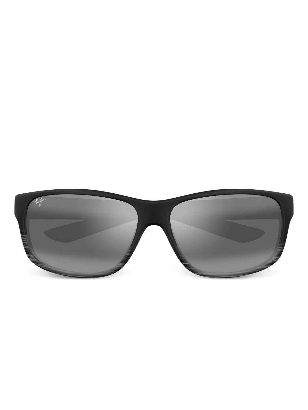 Maui Jim Kaiwi striped rectangle sunglasses Zwart