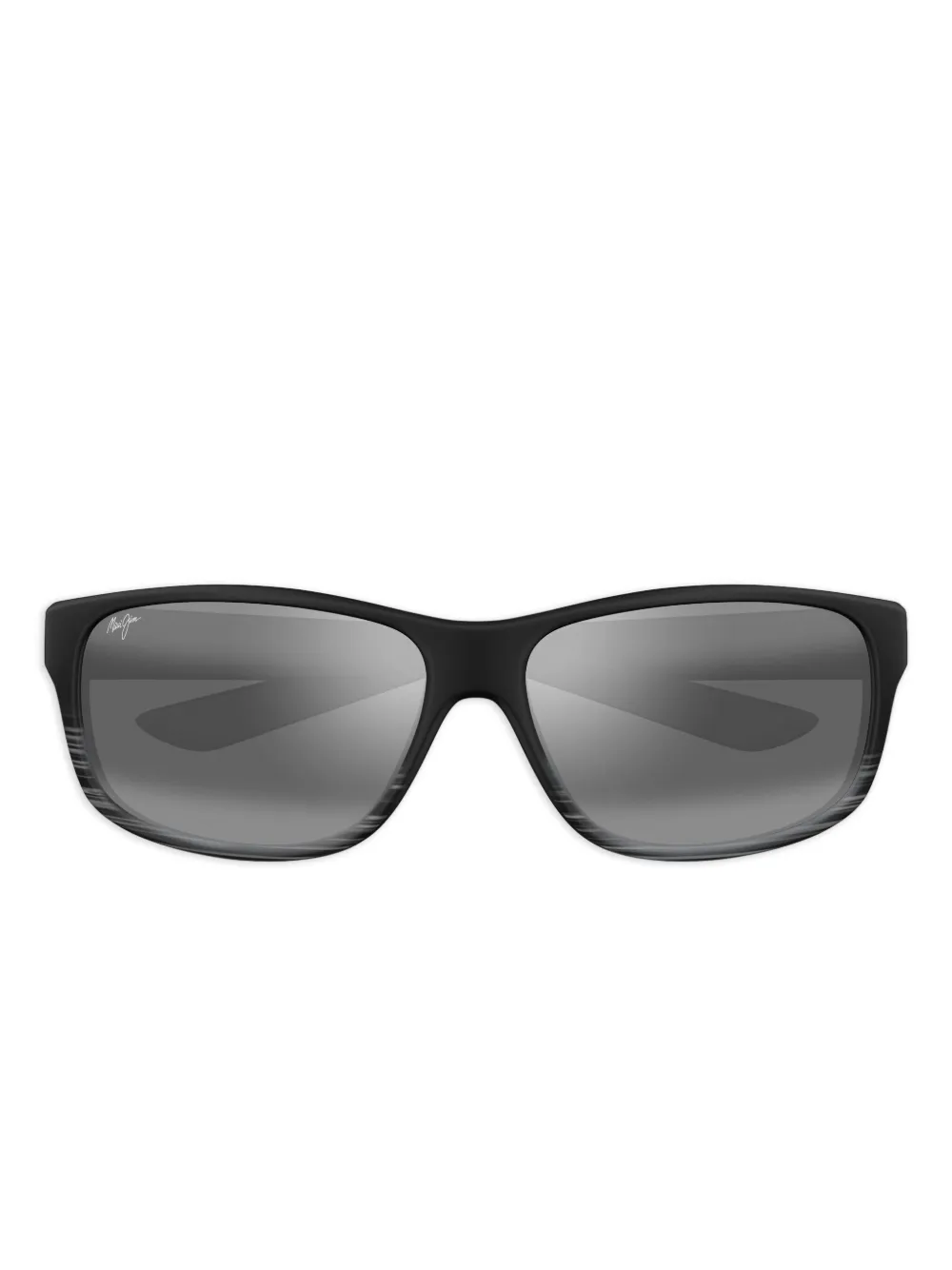 Maui Jim Kaiwi gestreepte zonnebril met rechthoekig montuur Zwart