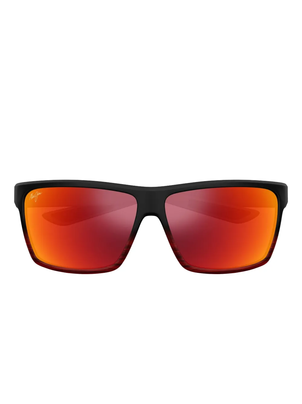 Maui Jim Alenuihaha Matte-finish Red-lens Sunglasses In Black