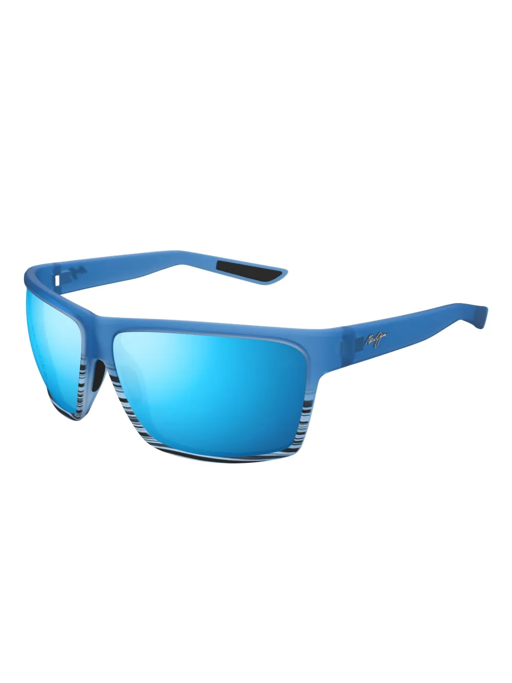 Maui Jim Alenuiha gestreepte zonnebril met vierkant montuur Blauw