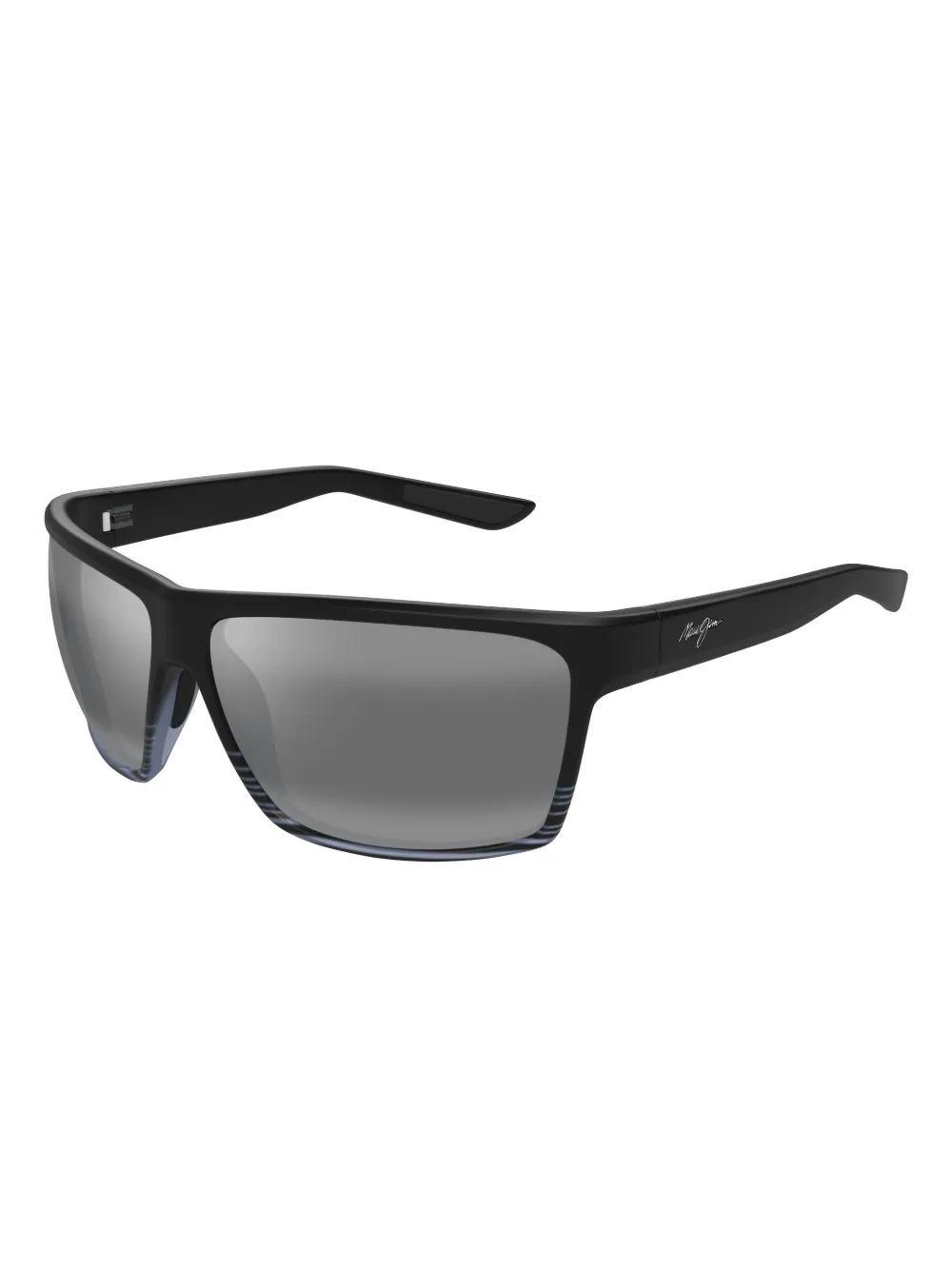 Maui Jim Alenuiha gestreepte zonnebril met vierkant montuur Zwart
