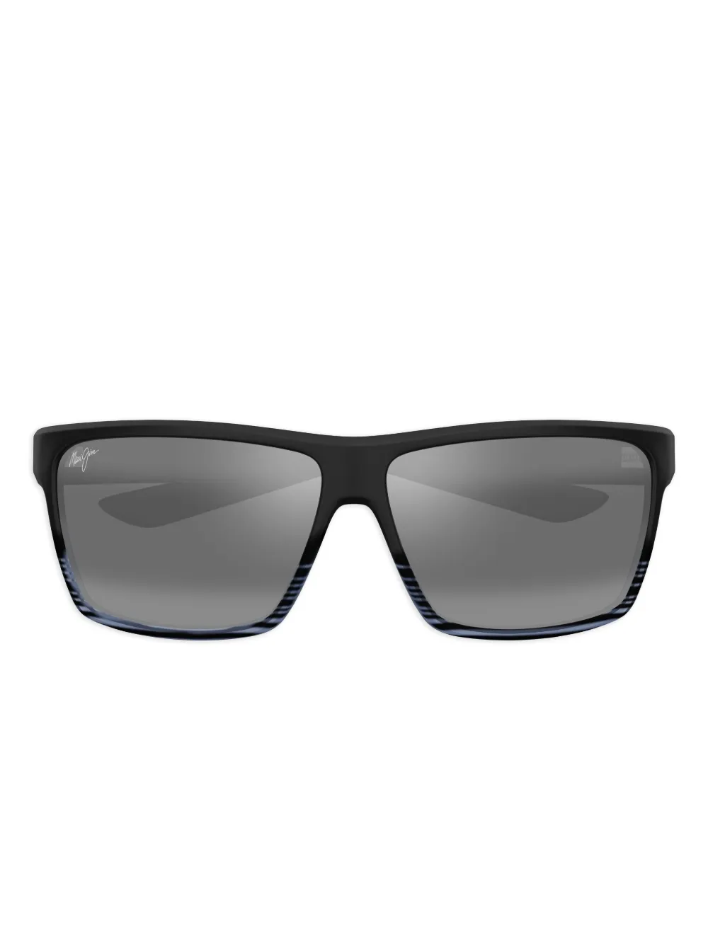 Maui Jim Alenuiha gestreepte zonnebril met vierkant montuur Zwart