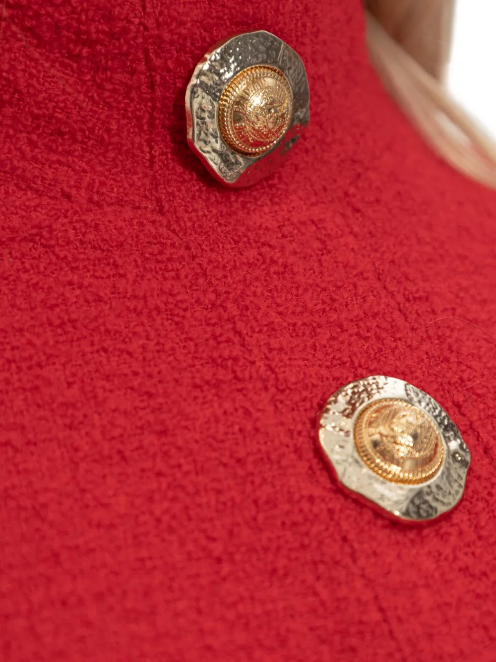 Balmain Top met hoge hals en knoopdetail Rood