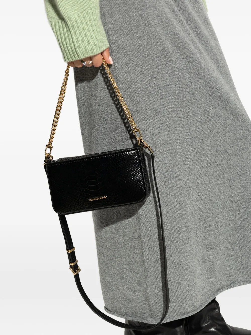 Michael Kors small Bryant leather crossbody bag Zwart