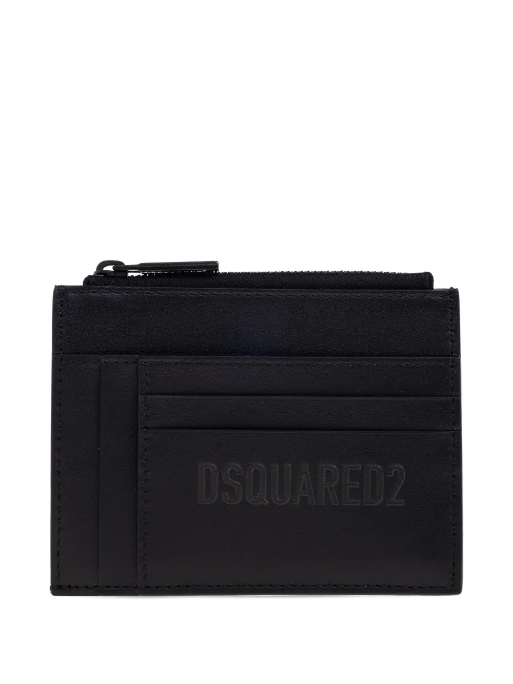 DSQUARED2 Pasjeshouder met ritssluiting en logo Zwart