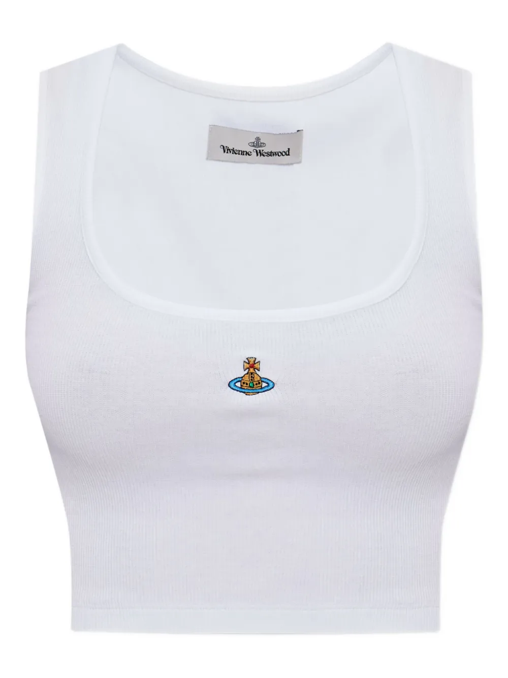 orb-embellished ribbed top