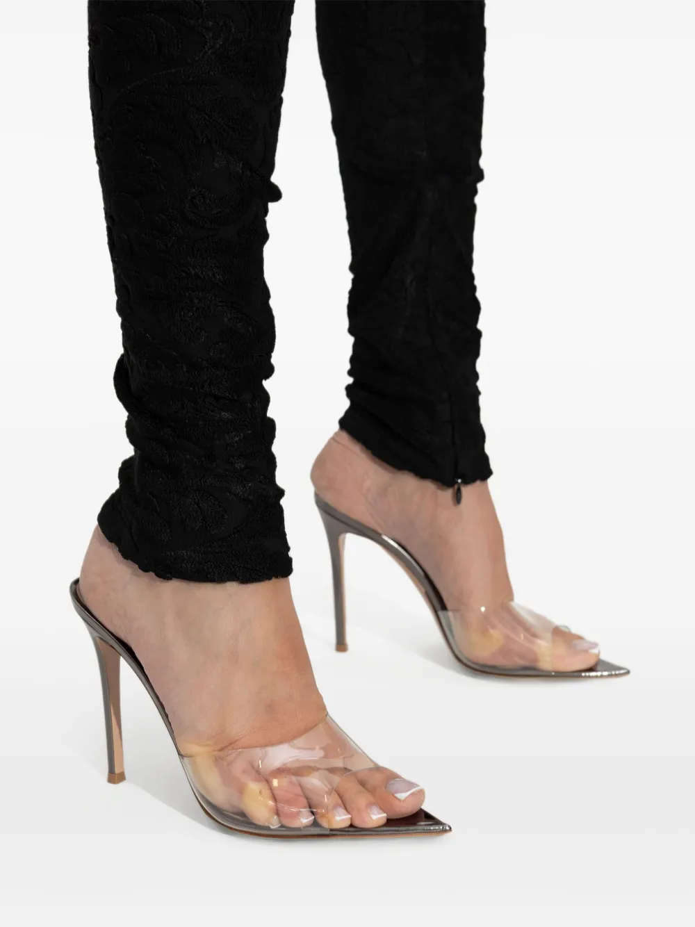 Gianvito Rossi 120m clear-strap pumps Grey