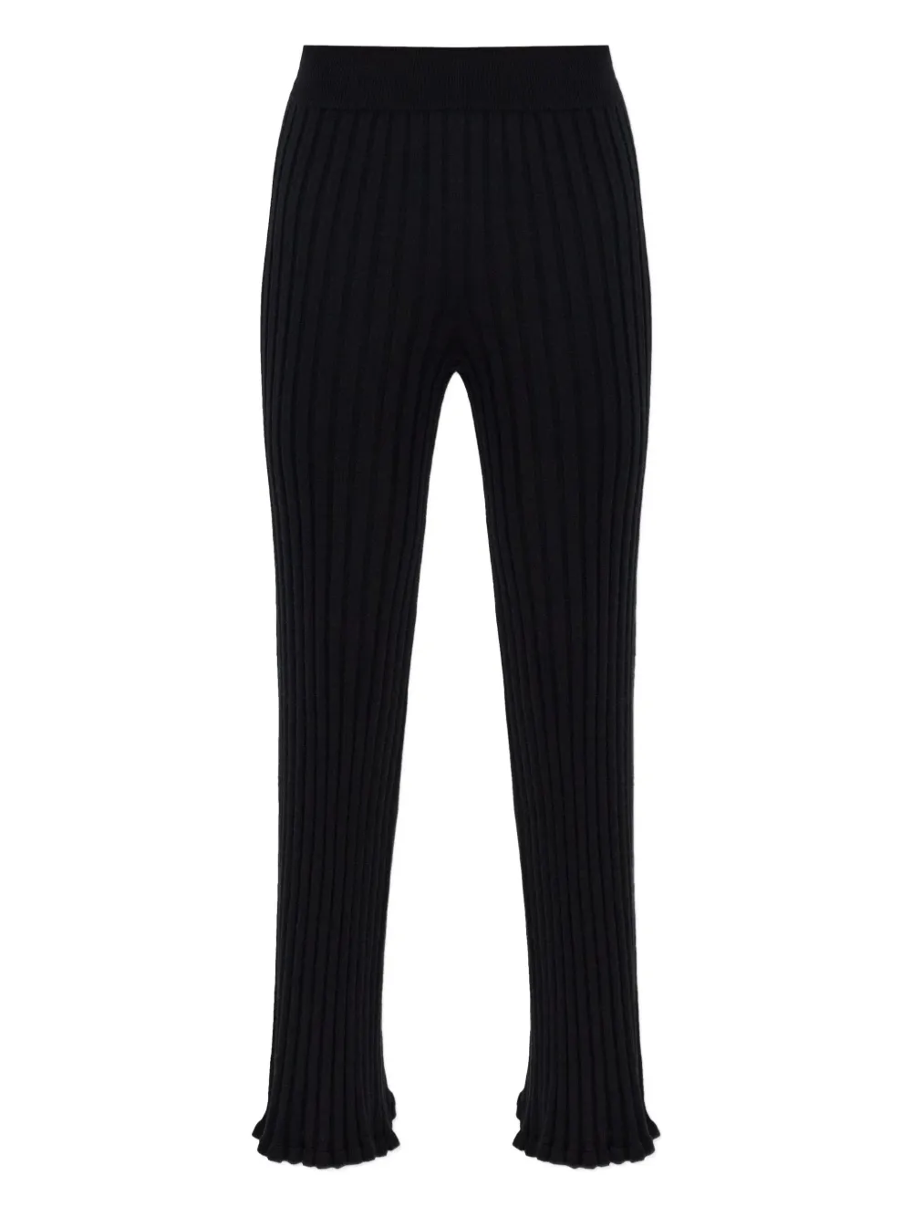 Lisa Yang ribbed-knit flared trousers Zwart