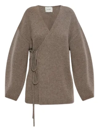 Lisa Yang tie-front Wrap Cardigan | Brown | FARFETCH