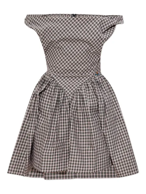 Vivienne Westwood off-shoulder checked dress