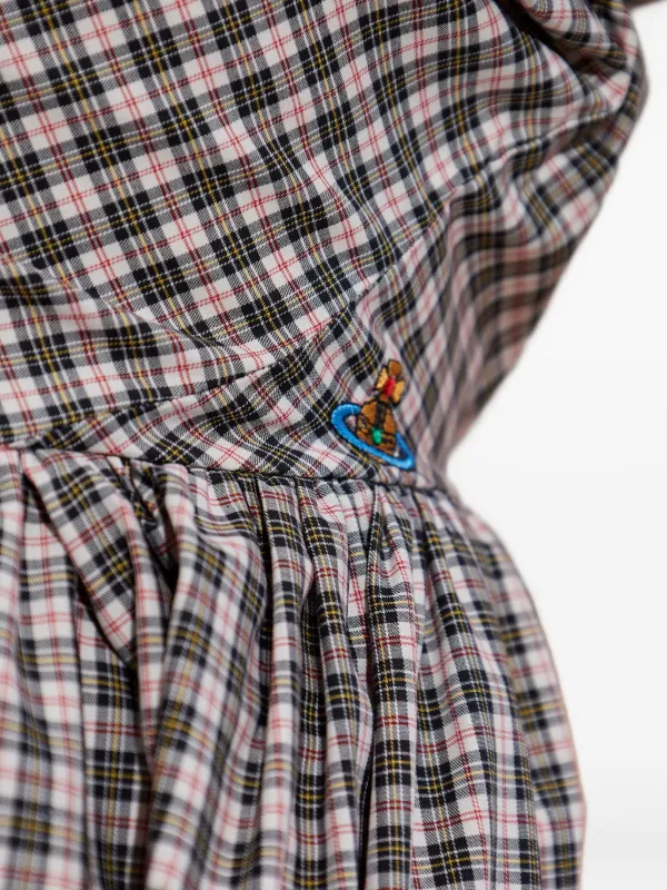 Vivienne Westwood off-shoulder Checked Dress | Black | FARFETCH