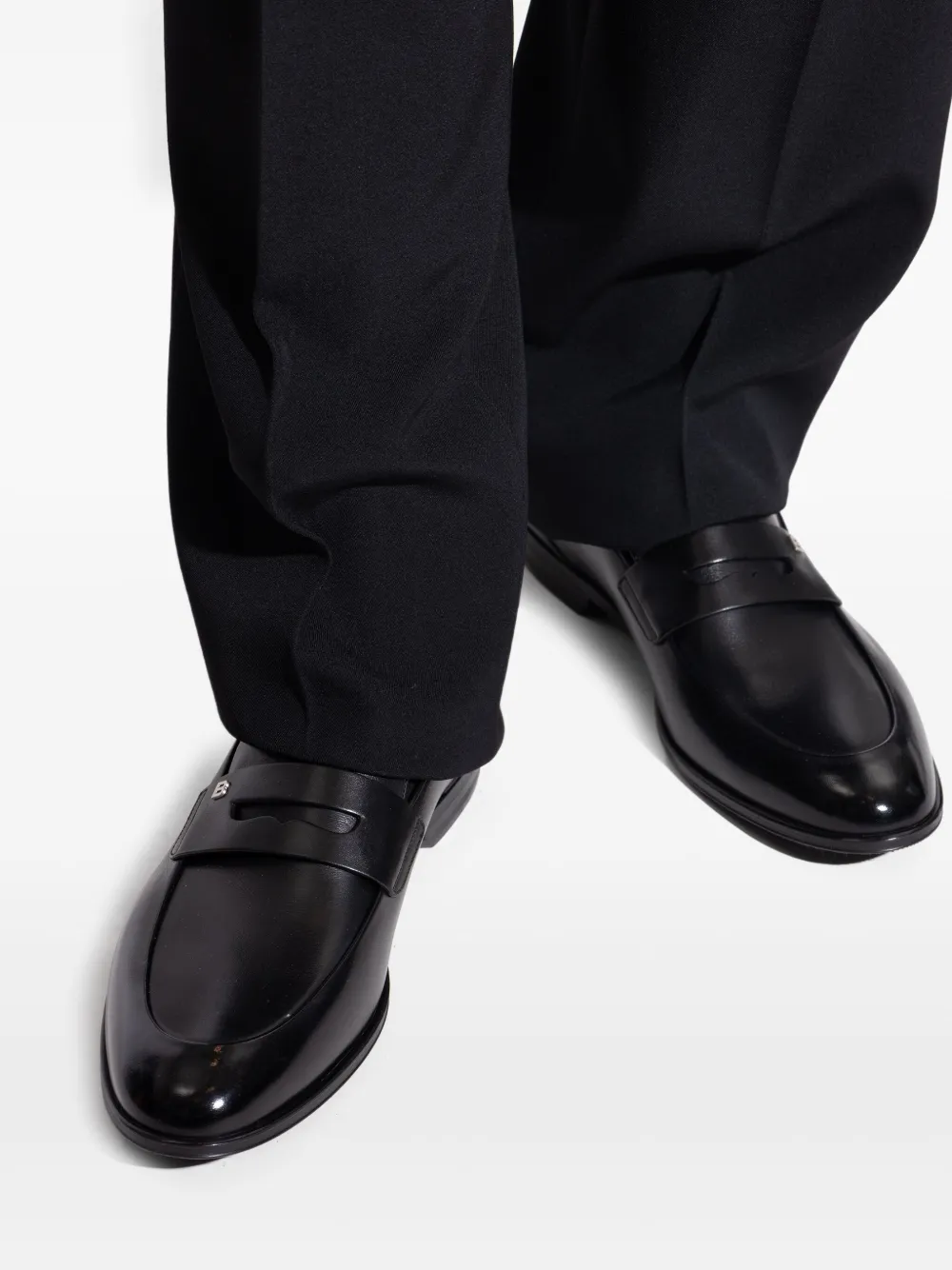 Bally leather penny loafers Black