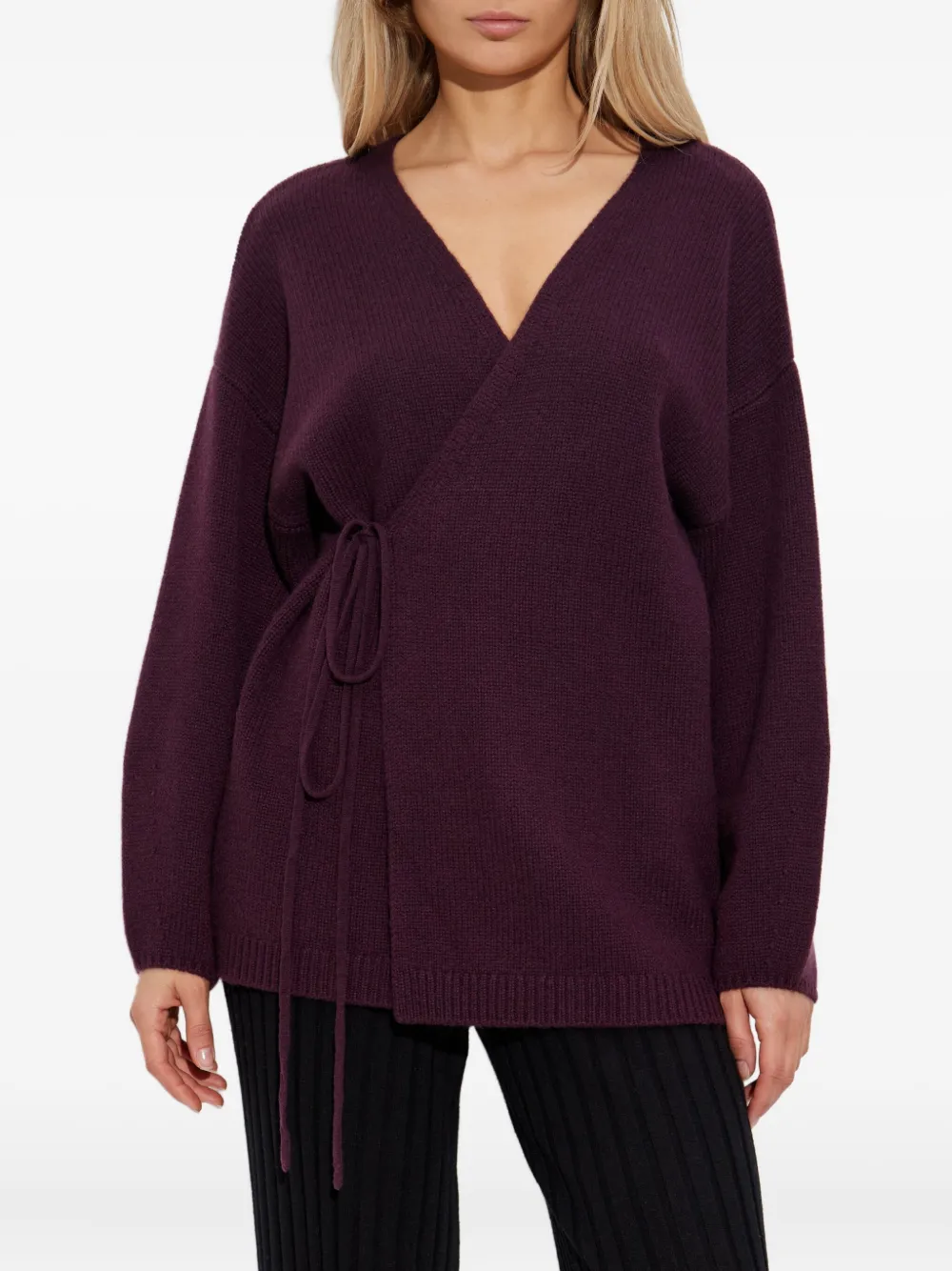 Lisa Yang Kasjmier vest met gewikkelde stropdas Rood