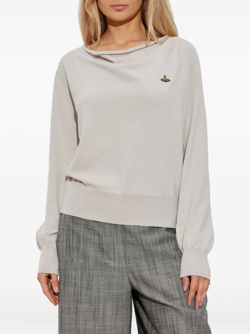 Vivienne Westwood orb-embellished boat-neck sweater Beige