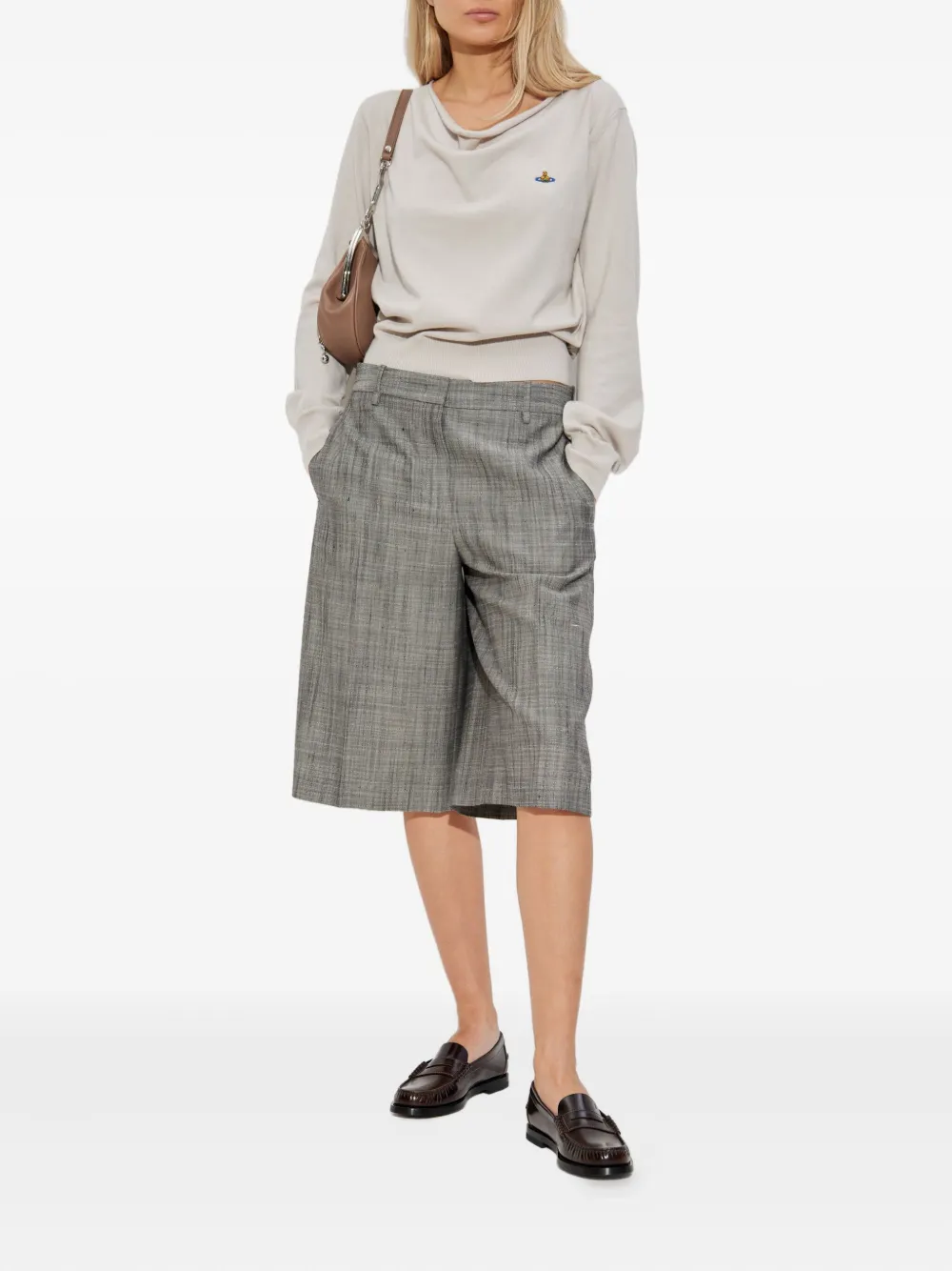 Vivienne Westwood orb-embellished boat-neck sweater Beige