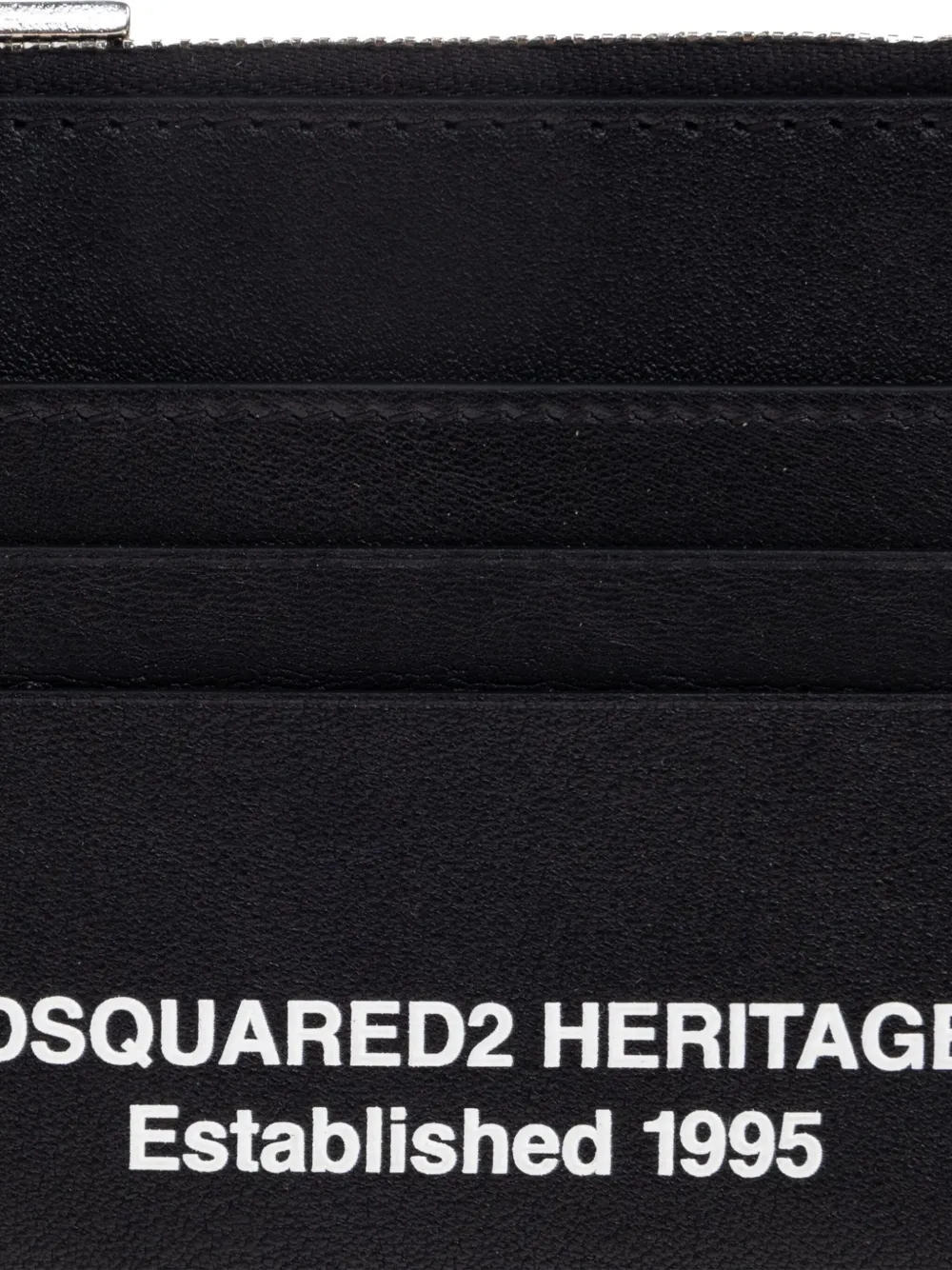 DSQUARED2 Leren pasjeshouder met rits Zwart