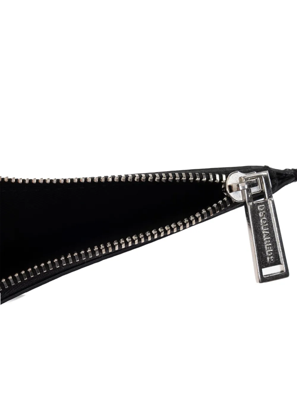 DSQUARED2 Leren pasjeshouder met rits Zwart