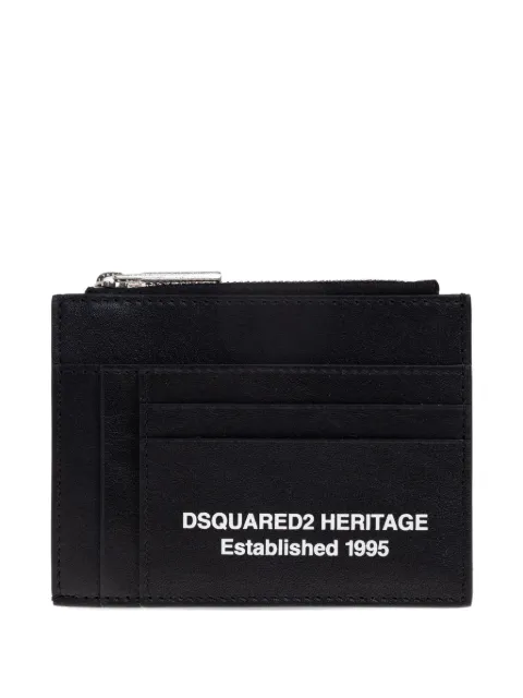 DSQUARED2 zip-top leather cardholder