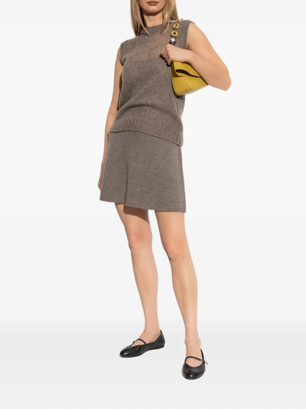 Lisa Yang Ribgebreide mini-rok - Bruin