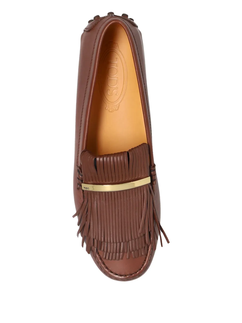 Tod's fringe-detail leather loafers S202 BROWN
