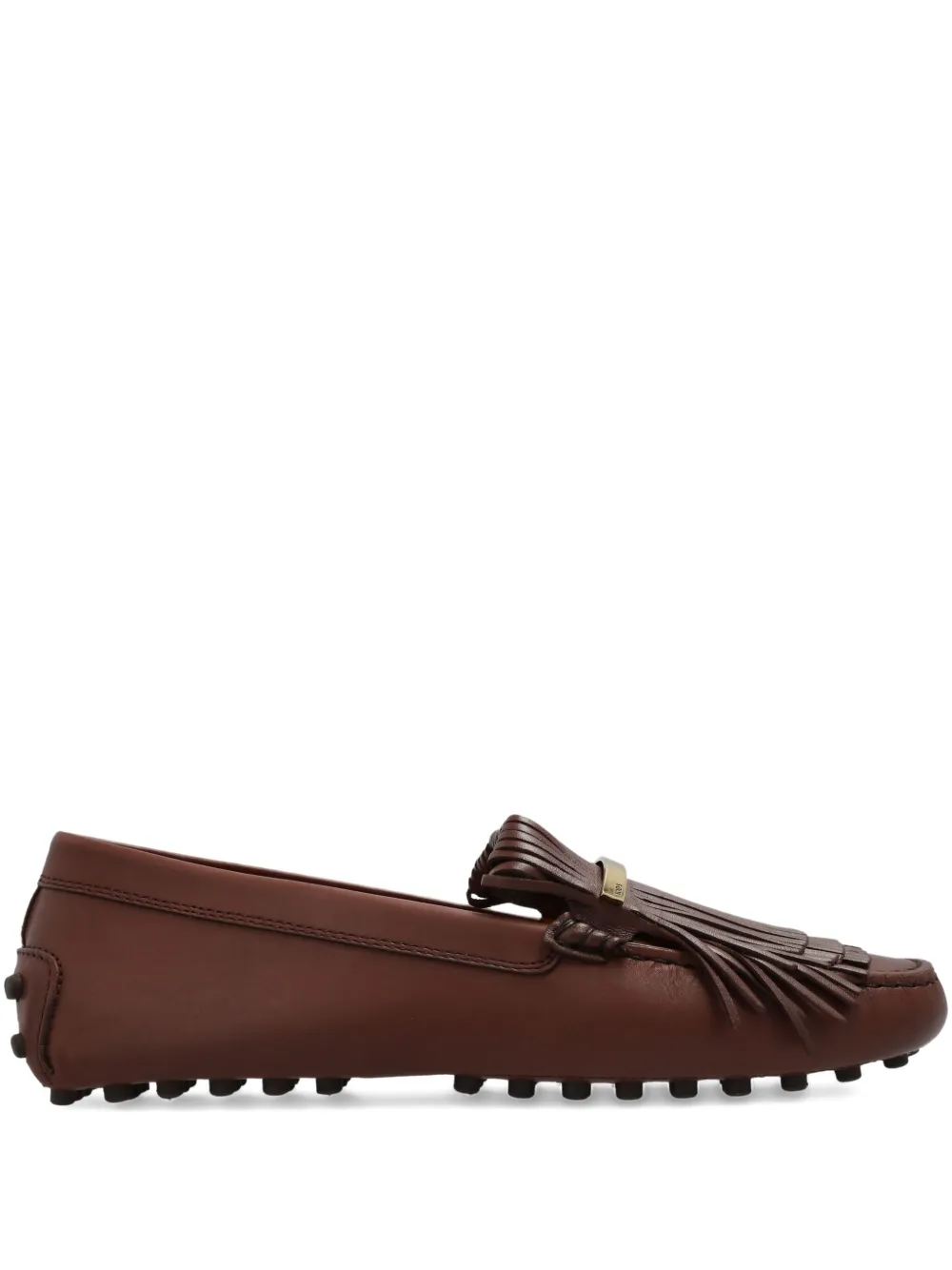 Tod's fringe-detail leather loafers S202 BROWN
