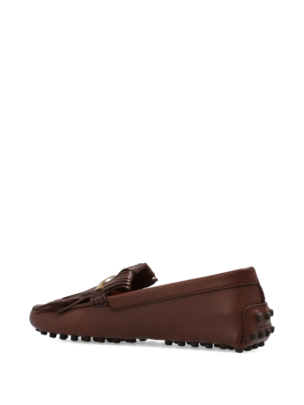 Tod's fringe-detail leather loafers S202 BROWN