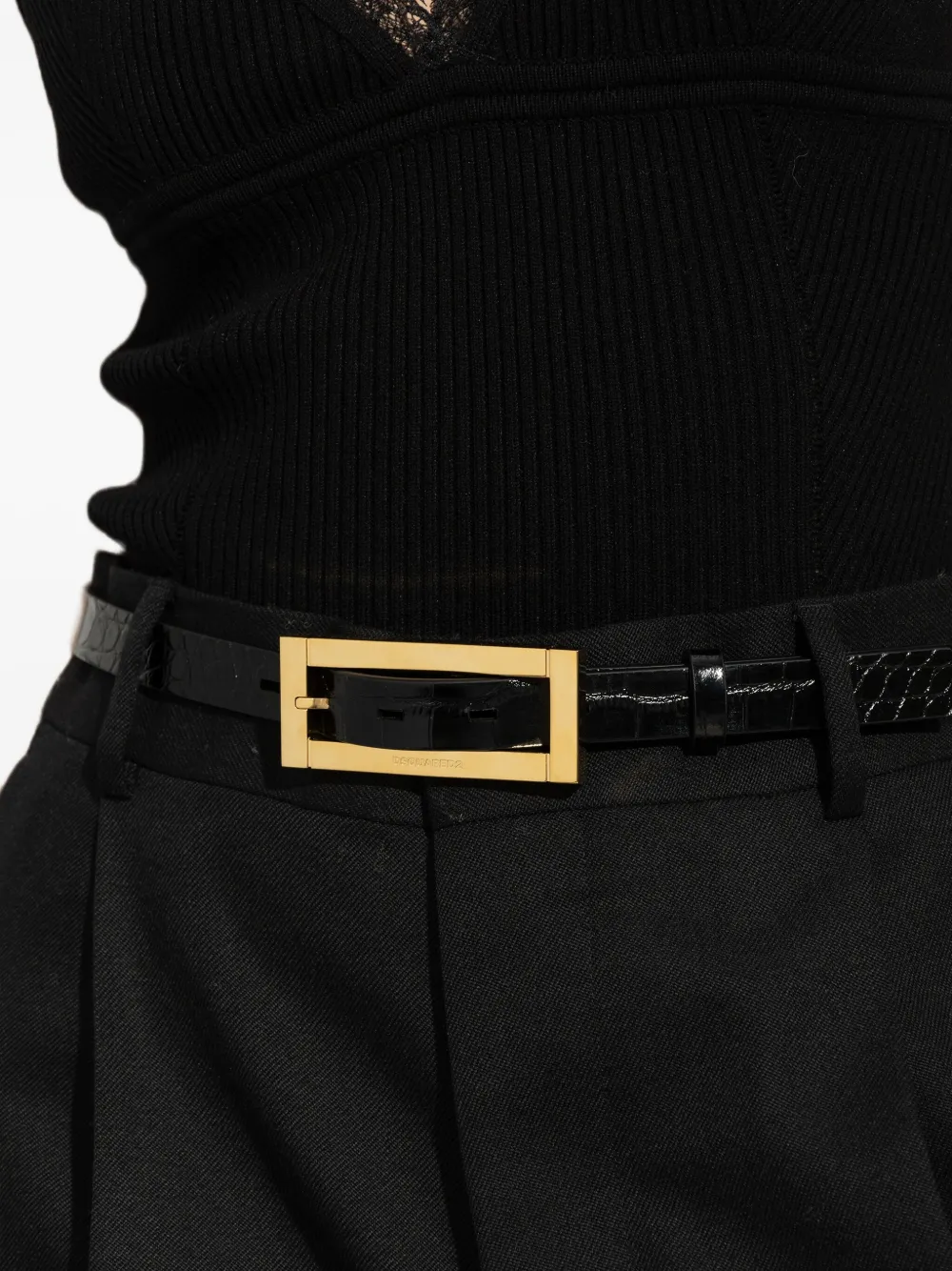 DSQUARED2 buckled leather belt Zwart
