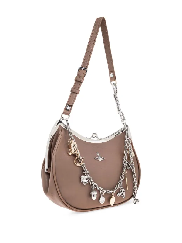 Vivienne Westwood ベージュ ハンドバッグ Vivienne Westwood Charm clasp-frame Shoulder Bag | Neutrals | FARFETCH