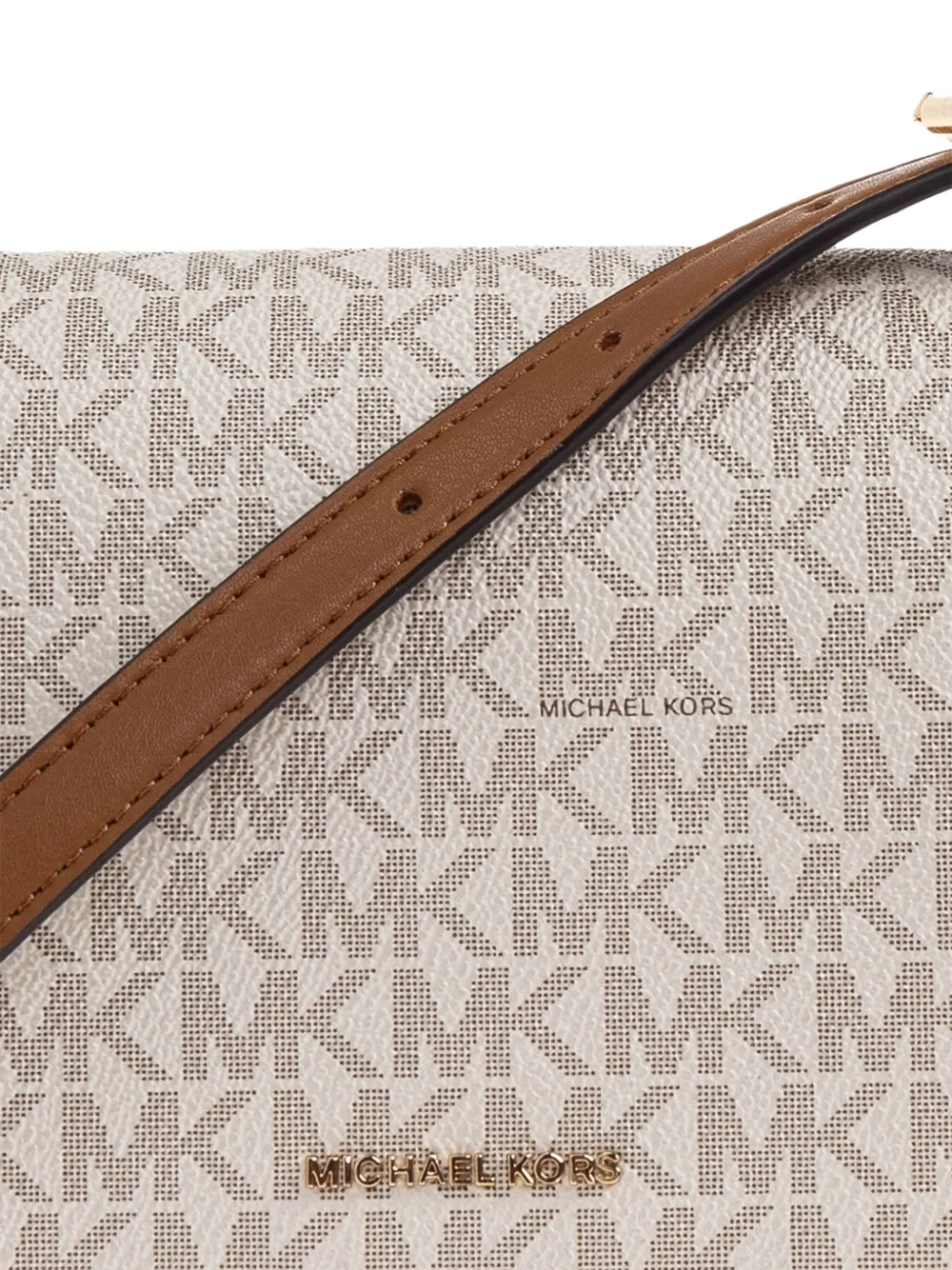 Michael Michael Kors Small Lydia Monogram Cross-body Bag In Neutral