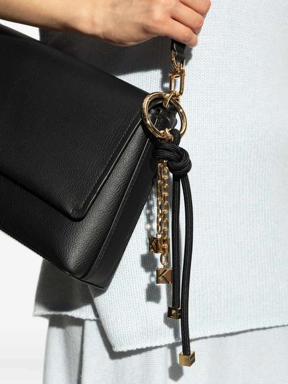 Michael Kors knotted-cord chain keyring Zwart