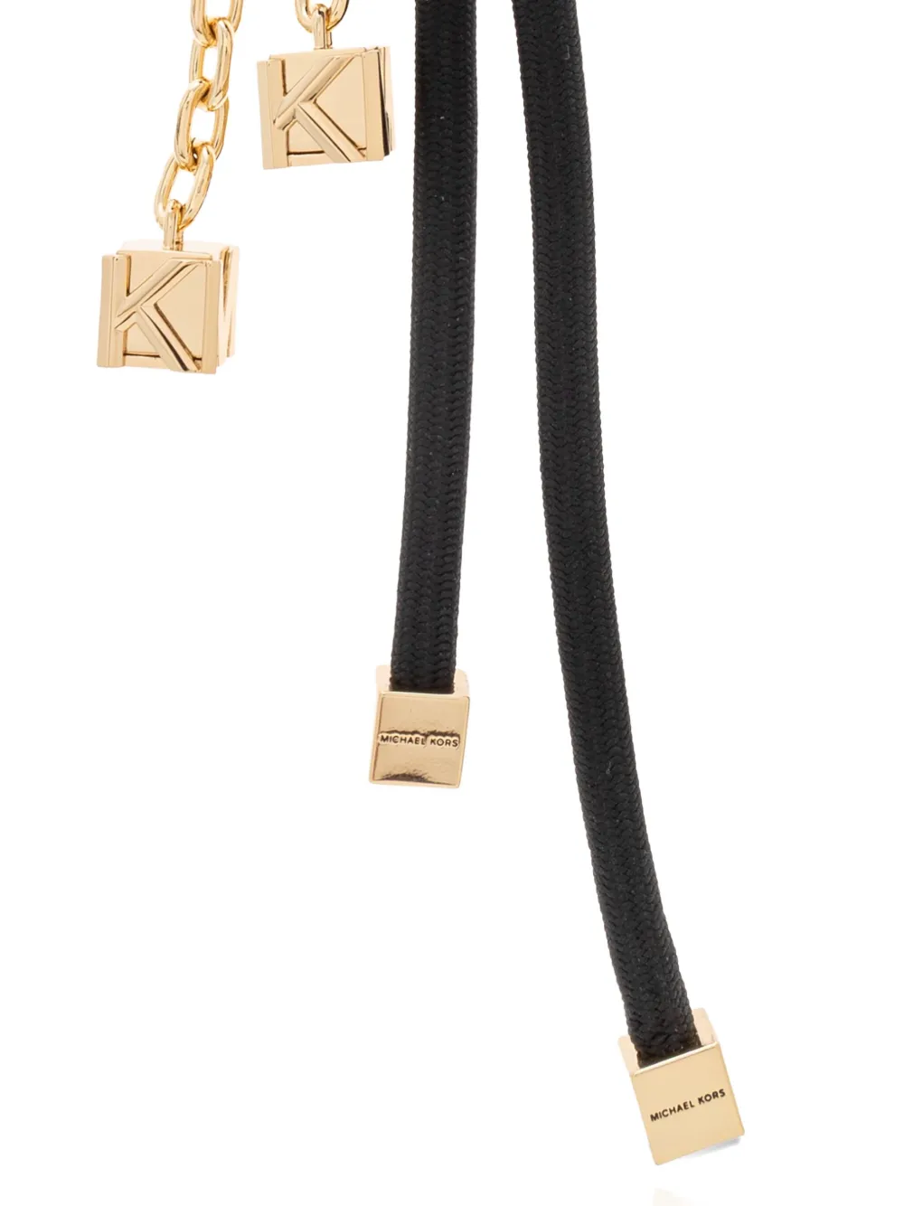 Michael Kors knotted-cord chain keyring Zwart