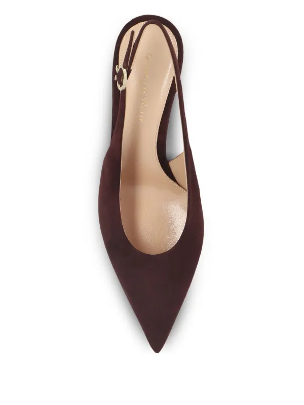 Gianvito Rossi ポインテッドトゥ スリングバックパンプス | レッド