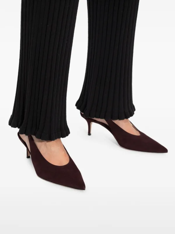 Gianvito Rossi ポインテッドトゥ スリングバックパンプス | レッド