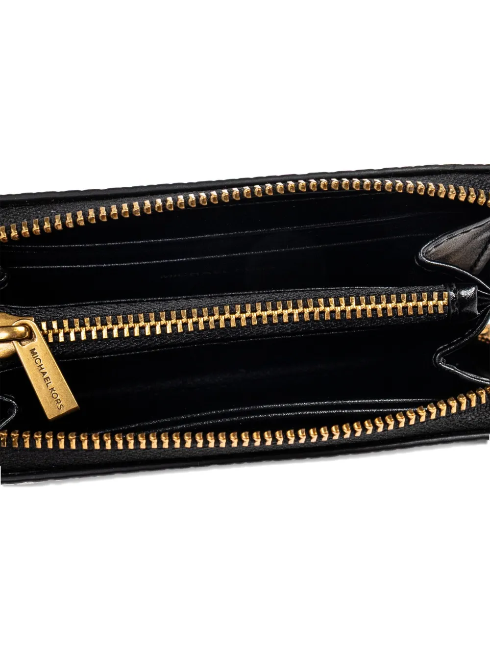 Michael Kors Jet zetting portemonnee met rits en slangenleer-effect Zwart