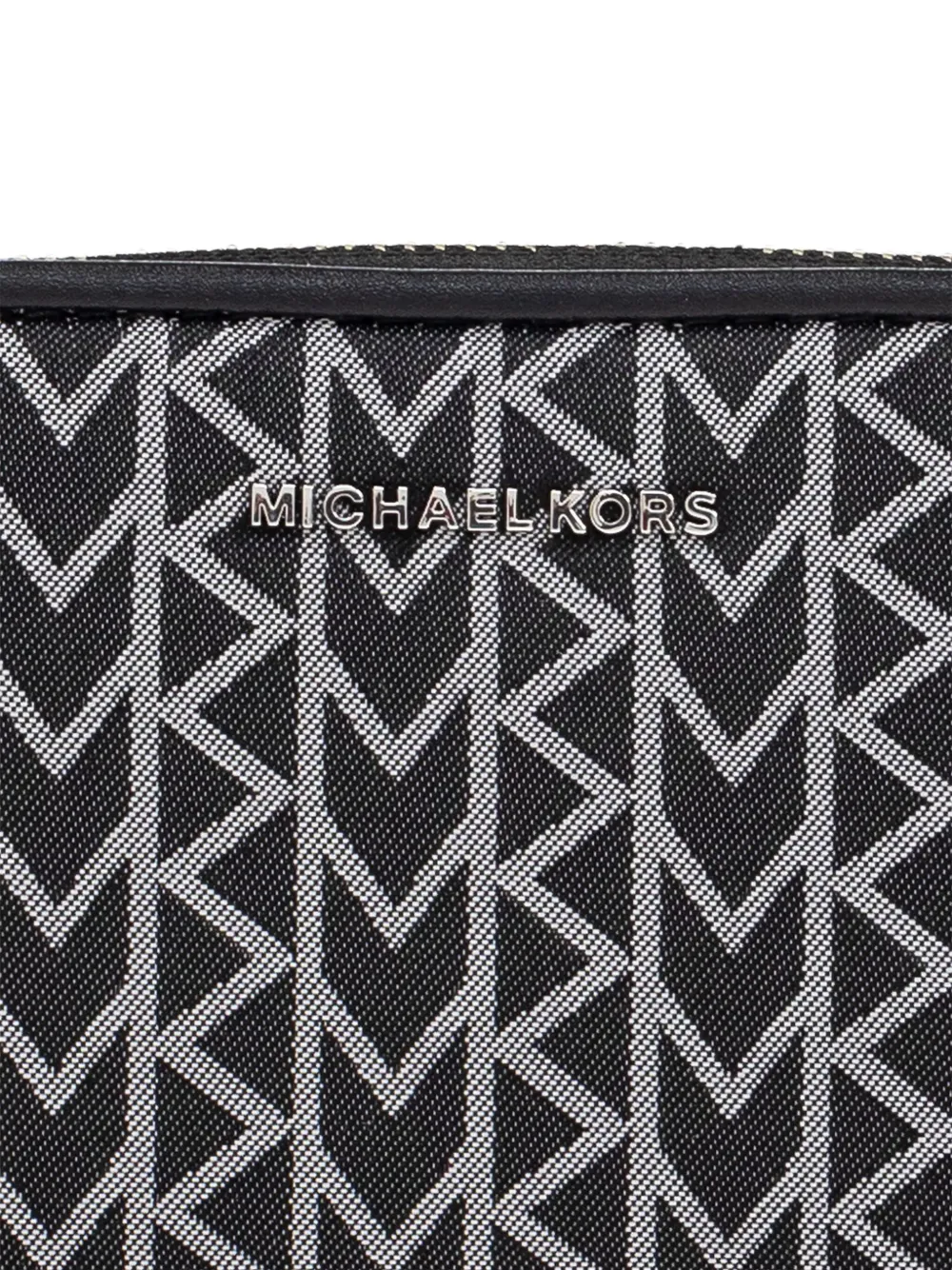 Michael Kors Portemonnee met chevron streep en rits Zwart