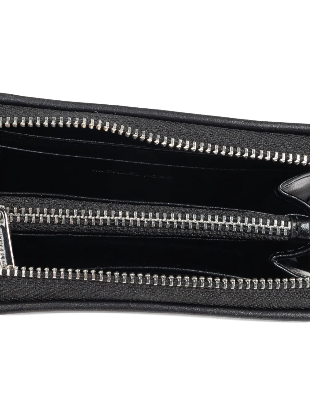 Michael Kors Portemonnee met chevron streep en rits Zwart